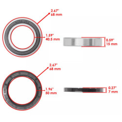 Kit roulement moyeu arrière Quads Kawasaki KFX 400  Nc - Raven Industries RAV-610-005