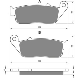 Plaquettes de frein Suzuki GSX 400V  Av Ga ou Av Dr 59300-06810 - EBC FA196/226 - Raven 100-014