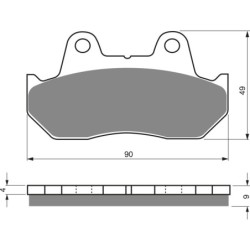 Plaquettes de frein Honda CBR 500 F  Arrière 45105-MJ1-673 - EBC FA69/2 - Raven 100-049