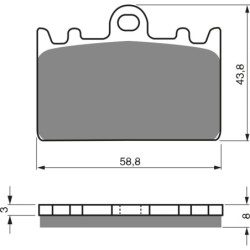 Plaquettes de frein Kawasaki ZXR 400  Av Ga ou Av Dr 43082-1130 - EBC FA180 - Raven 100-090