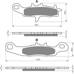 Plaquettes de frein Kawasaki KX 100  Avant 43082-1273 - EBC FA258 - Raven 100-108