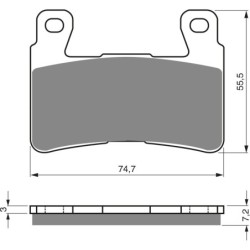 Plaquettes de frein Honda CB 1300 Super Four  Av Ga ou Av Dr 06455-MCF-006 - EBC FA265 - Raven 100-134