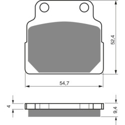 Plaquettes de frein Moto-guzzi V65 650 GT Arrière Nc - EBC FA122 - Raven 100-149