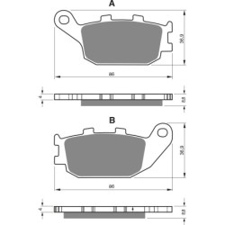 Plaquettes de frein Honda Reflex 250 NSS Arrière 06435-KPB-016 - EBC FA358 - Raven 100-155
