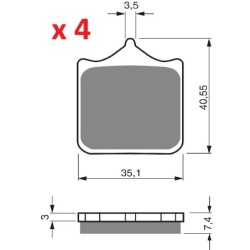 Plaquettes de frein Mv-agusta F4 1000 R 312 Av Ga ou Av Dr Nc - EBC FA322/4HH - Raven 100-177