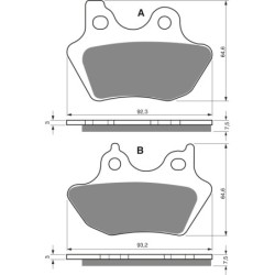 Plaquettes de frein Harley-davidson Heritage Springer 1450 FLSTS Arrière Nc - EBC FA400 - Raven 100-181