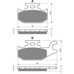 Plaquettes de frein Yamaha Kodiak 400  Arrière 5GH-W0046-10 - EBC FA307 - Raven 100-182