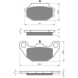 Plaquettes de frein Kawasaki KFX 50  Arrière Nc - EBC FA305 - Raven 100-183