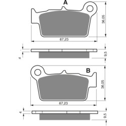 Plaquettes de frein Yamaha WR 125  Arrière 5UN-W0046 5UN-W0046-60 - EBC FA367 - Raven 100-187