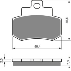 Plaquettes de frein Kymco Grand Dink 250  Arrière 43105-KKC4-9000 - EBC FA356 - Raven 100-192