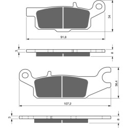 Plaquettes de frein Yamaha YFM Grizzly 550  Avant Gauche 3B4-W0045-00 4D3-W0045-00 - EBC FA443 - Raven 100-252