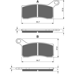 Plaquettes de frein Ktm 525 XC  Av Ga ou Av Dr 83013030100 - EBC FA462TT - Raven 100-261