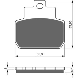 Plaquettes de frein Piaggio MP3 125 Carb Models Arrière 647080 - EBC FA425 - Raven 100-263