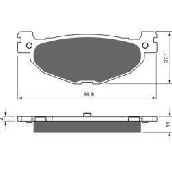 Plaquettes de frein Yamaha Maxam 250 CP  Arrière 5VU-W0046-01 - EBC FA408 - Raven 100-268