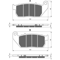 Plaquettes de frein Harley-davidson Sportster 1200 Roadster XL1200R Av Ga ou Dr 42831-04A - EBC FA381 - Raven 100-272