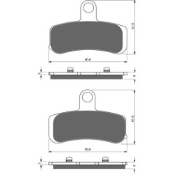 Plaquettes de frein Harley-davidson Dyna Wide Glide FXDWG Avant 44082-08 - EBC FA457HH - Raven 100-275