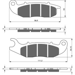Plaquettes de frein Honda CRF 250 RL  Avant 06431-MA3-405 - EBC FA465 - Raven 100-278
