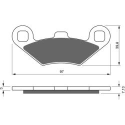 Plaquettes de frein Kymco Mongoose 270  Av Ga, Av Dr, Ar Ga ou Ar Dr Nc - EBC SFA650 - Raven 100-280