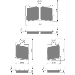 Plaquettes de frein Honda VFR 1200 F  Av Ga ou Av Dr 06435-MGE-006 016 - EBC FA499/4HH - Raven 100-298