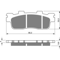 Plaquettes de frein Kymco Super Dink 300 i Arrière 43105-LEA7-305 - EBC SFA498 - Raven 100-302