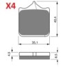 Plaquettes de frein Triumph Bonneville 1200 Speed Twin Av Ga ou Dr T2025247 - EBC FA604/4HH - Raven 100-304