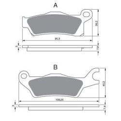 Plaquettes de frein Can-am Commander 1000 MAX DPS/XT R EFI Arrière Gauche Nc - EBC FA618 - Raven 100-309