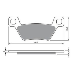 Plaquettes de frein Kymco MXU 700 i Arrière 45105-LFE9-305 - EBC FA600/2 - Raven 100-314