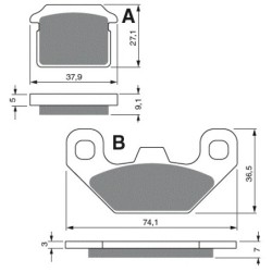 Plaquettes de frein Quadzilla WK 140  Arrière Nc - EBC FA654 - Raven 100-320