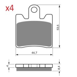 Plaquettes de frein Triumph Trophy 1215  Av Ga ou Dr T2022395 - EBC FA423/4 - Raven 100-326