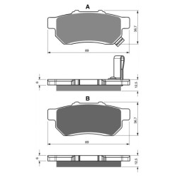 Plaquettes de frein Honda MUV 700 Big red  Arrière Gauche 06454-HL1-A01 - EBC FA478 - Raven 100-341