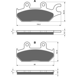 Plaquettes de frein Yamaha YXE Wolverine 700  Avant Gauche 1XD-25805-00-00 - EBC FA642 - Raven 100-345