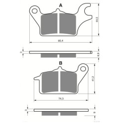 Plaquettes de frein Yamaha Tricity 300  Avant droit 2CM-F5805-10 - EBC FA655 - Raven 100-357