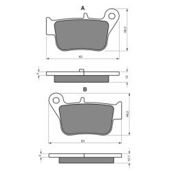 Plaquettes de frein Sym MaxSym 600 i (ABS) Arrière 43140-L4A-300 - EBC SFA628 - Raven 100-360