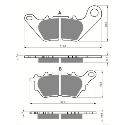 Plaquettes de frein Yamaha X-Max 250  Arrière 1WD-25805-00-00 - EBC FA663 - Raven 100-370