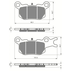 Plaquettes de frein Can-am Defender 976 HD9 Arrière Gauche 715900381 - EBC FA684TT - Raven 100-377