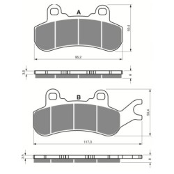 Plaquettes de frein Can-am Traxter 1000 Max HD10 Av Ga ou Ar Ga 715900386 - EBC FA682TT - Raven 100-378