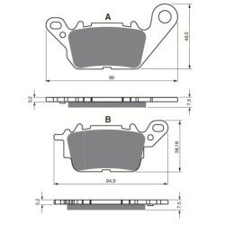 Plaquettes de frein Yamaha Freego 125  Avant 2DP-F5805-00 - EBC FA694 - Raven 100-380