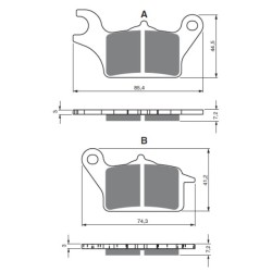 Plaquettes de frein Honda Dio 110 NSC Avant 06455-K44-D01 - EBC SFA708 - Raven 100-387