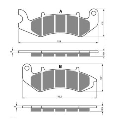 Kit plaquettes Generic GRS 125  Avant Nc - EBC FA747 - Raven 100-394