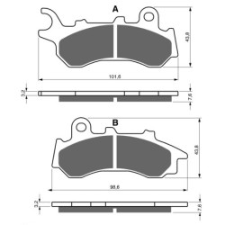 Plaquettes de frein Honda PCX 125 sans ABS Avant 06455-KRE-K01 - EBC FA723 - Raven 100-396