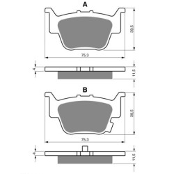 Plaquettes de frein Honda SXS 500 Pioneer  Arrière 06435-HN8-016 - EBC FA714 - Raven 100-399