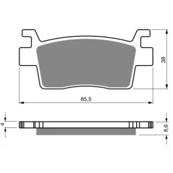 Plaquettes de frein Kymco AK 550  Arrière 43105-LGC6-305 - EBC SFA719 - Raven 100-411