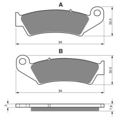 2 Kit plaquettes frein Honda TRX 250 Fourtrax R Av Ga et Av Dr Nc - EBC FA67 - Raven 101-004