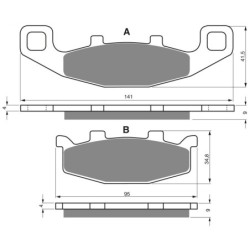 2 Kit plaquettes frein Kawasaki GPX 600R  Av dr et Arrière 43082-1124 - EBC FA129 - Raven 101-013