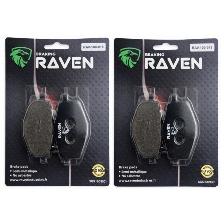 2 Kit plaquettes frein Yamaha YFM Warrior 350  Av Ga et Av Dr Nc - EBC FA101 - Raven 101-018