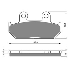 2 Kit plaquettes frein Honda GL 1500 Gold-Wing  Av Ga et Av Dr Nc - EBC FA124/2 - Raven 101-024