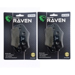 2 Kit plaquettes frein Honda XL 700 Transalp sans ABS Av Ga et Av Dr 06456-MAW-761 - EBC FA185 - Raven 101-041
