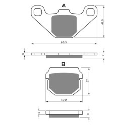 2 Kit plaquettes frein Adly Interceptor 150  Av Ga et Dr Nc - EBC FA83 - Raven 101-047