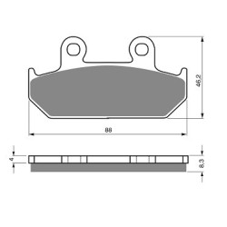 2 Kit plaquettes frein Honda CBR 750 Super Aero  Av Ga et Av Dr Nc - EBC FA124 - Raven 101-051