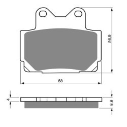 2 Kit plaquettes frein Yamaha RZ 250 RR Av Ga et Av Dr Nc - EBC FA104 - Raven 101-067